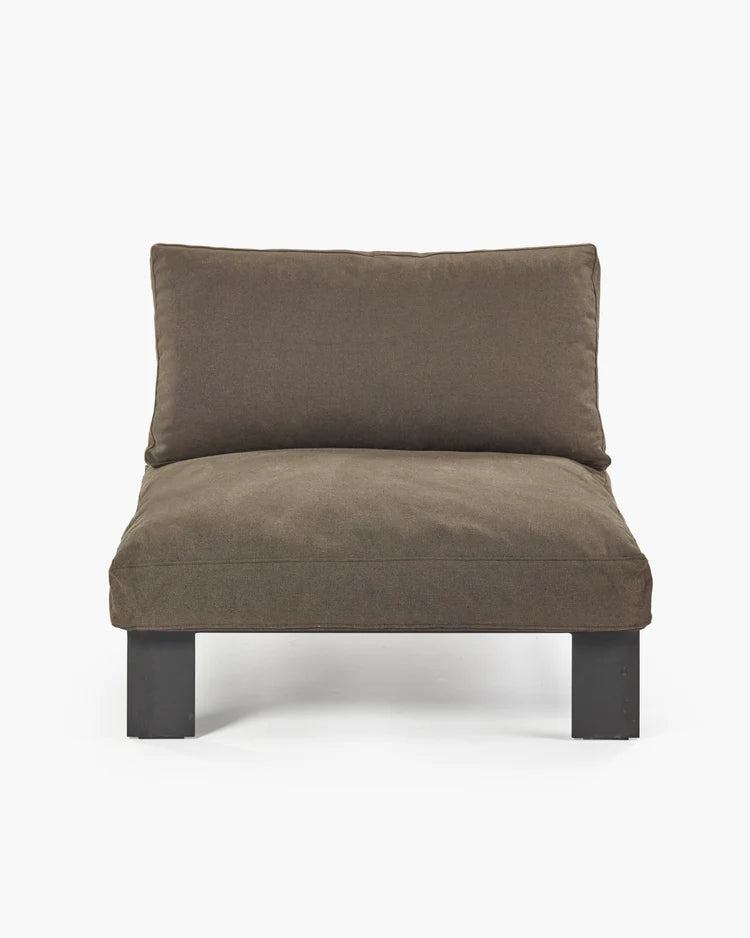 Bench one seater incl cushion indoor sepia
