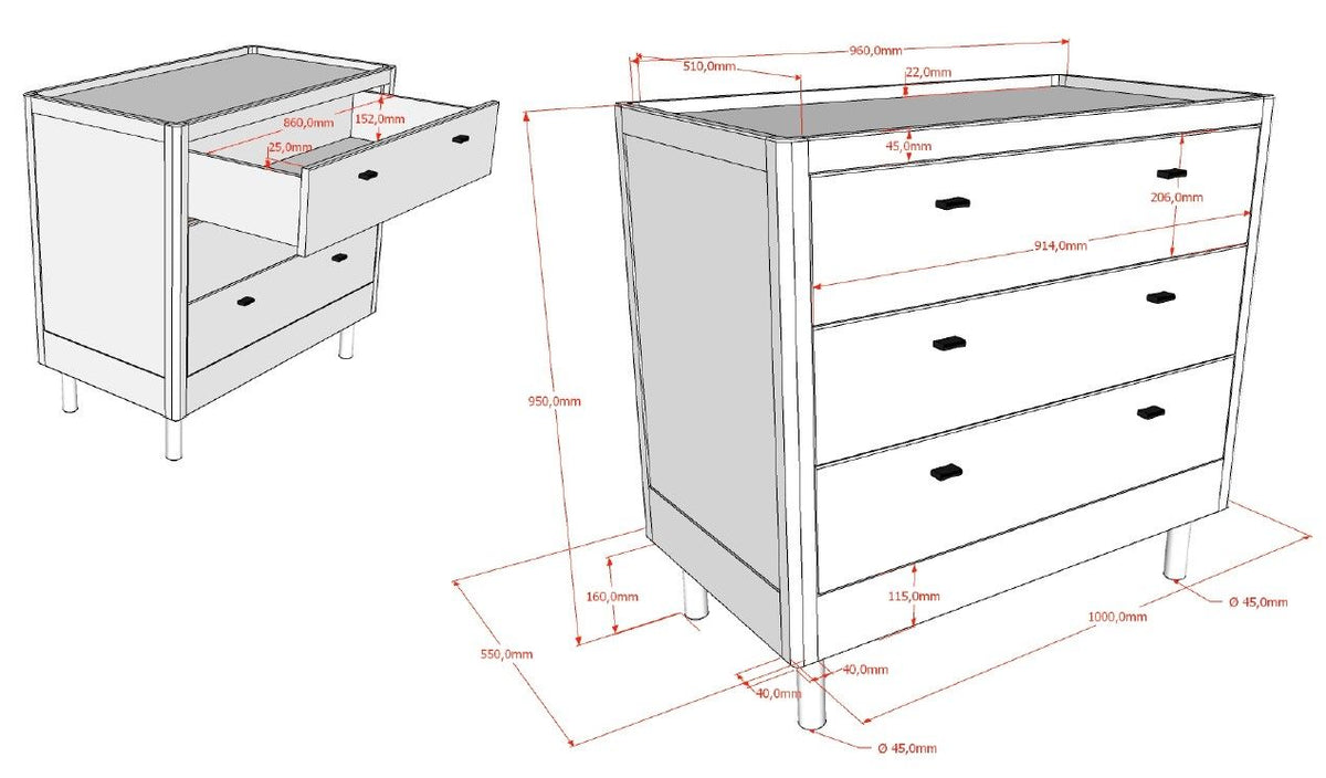 FORREST OAK changing table