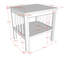Cargar imagen en el visor de la galería, Solid oak wood bed w. bed side table