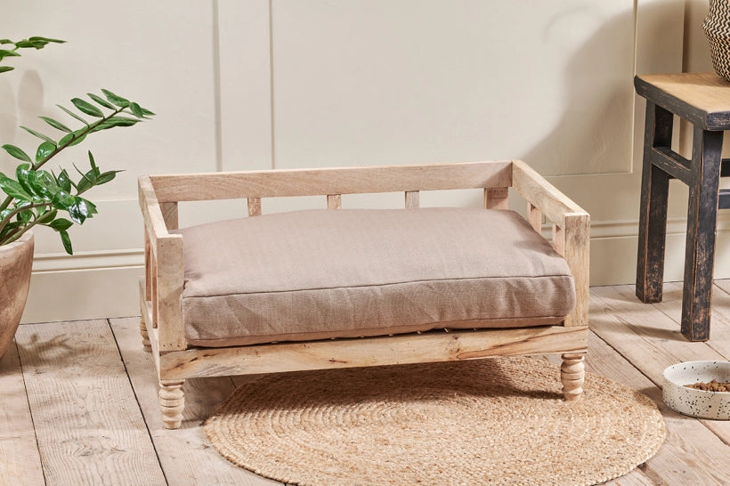 Hatira Mango Wood Pet Bed - Natural - Large