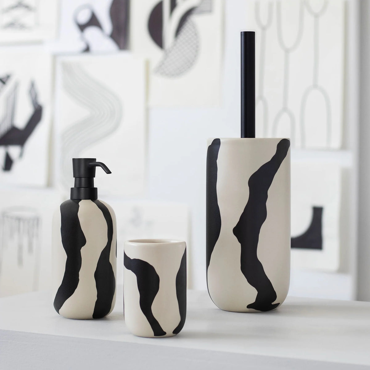 ICON toilet brush holder, off-white, off-white