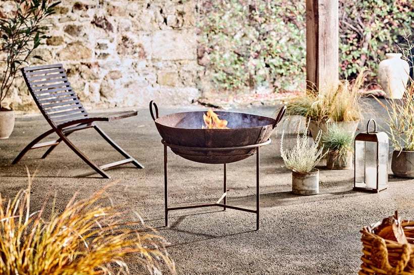 Reclaimed Iron Kadai With Grill