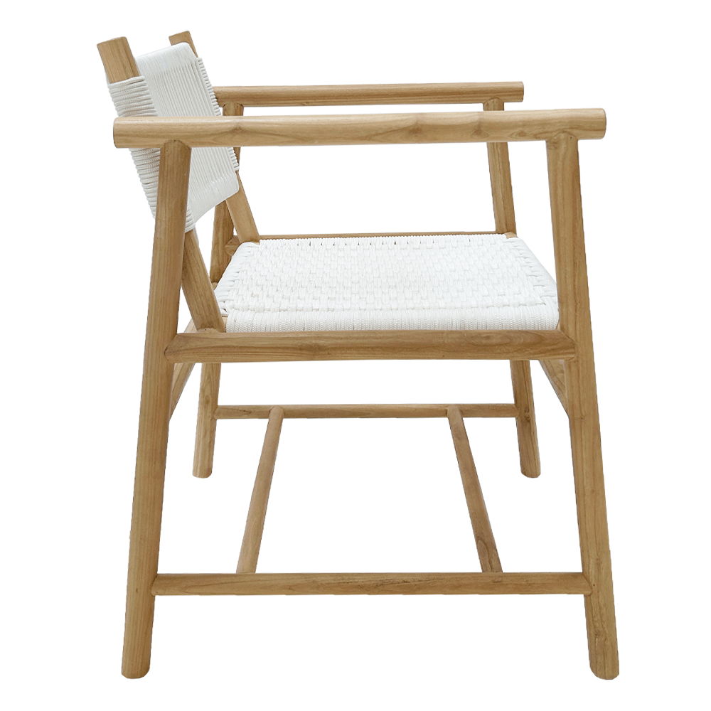 White Rope and teak armchair