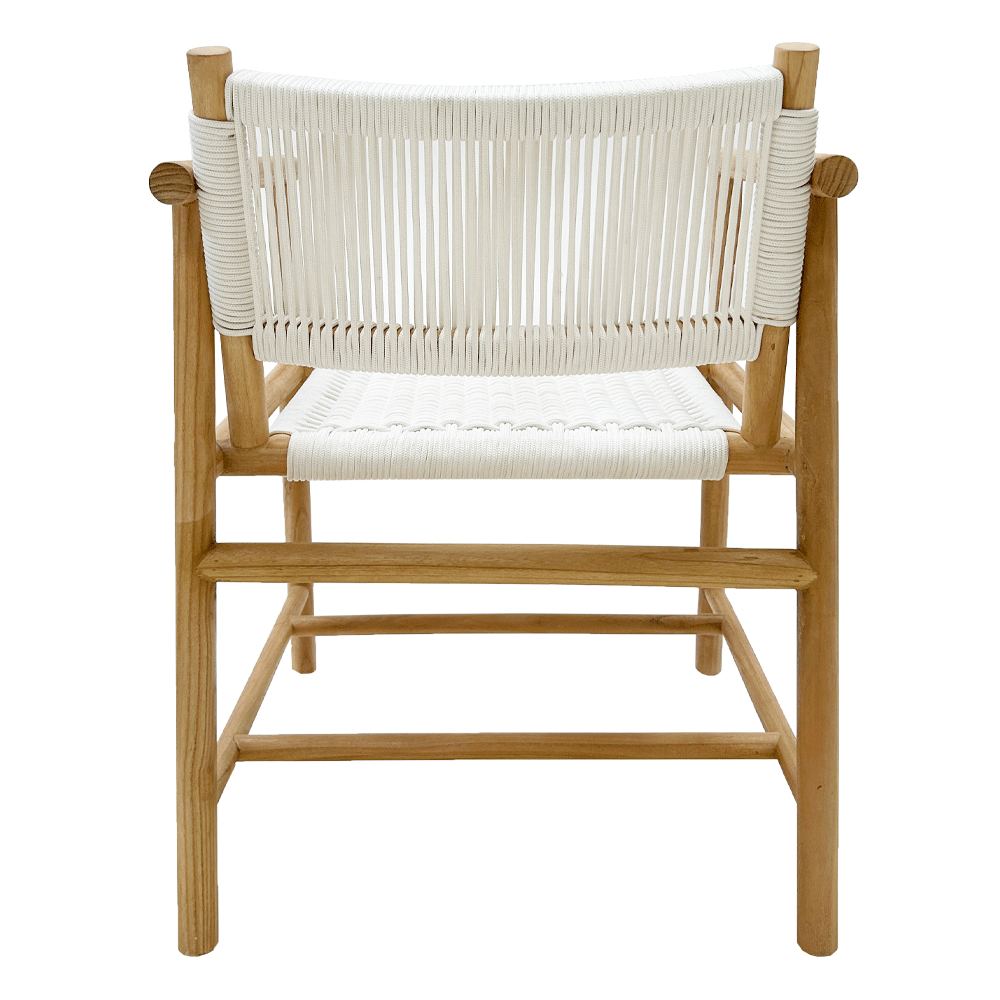 White Rope and teak armchair