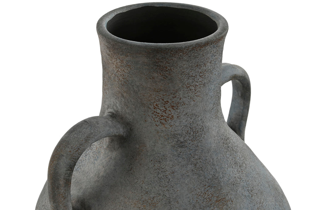 VASE TERRACOTTA 25X25X44 AGED GREY