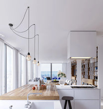 Load image into Gallery viewer, Hang-3 French Linen Ceiling Pendant Light - Black - 3 Wires 2.50m
