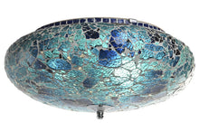 Load image into Gallery viewer, CEILING LAMP GLASS 38X38X14 CRACKED BLUE