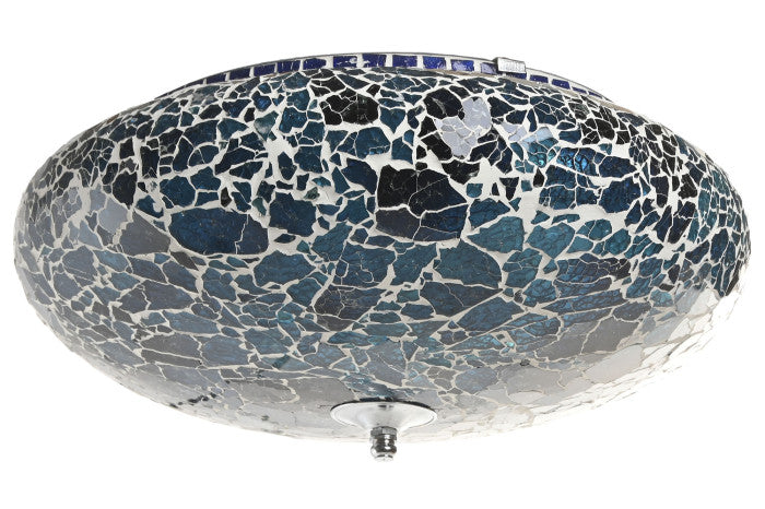 CEILING LAMP GLASS 38X38X14 CRACKED BLUE