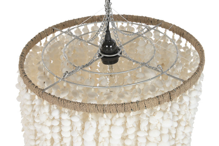 CEILING LAMP SHELLS 40X40X70 HECHO A MANO WHITE