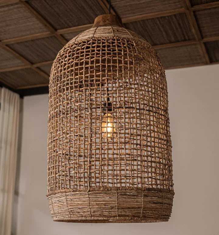 Abaca bark lampshade