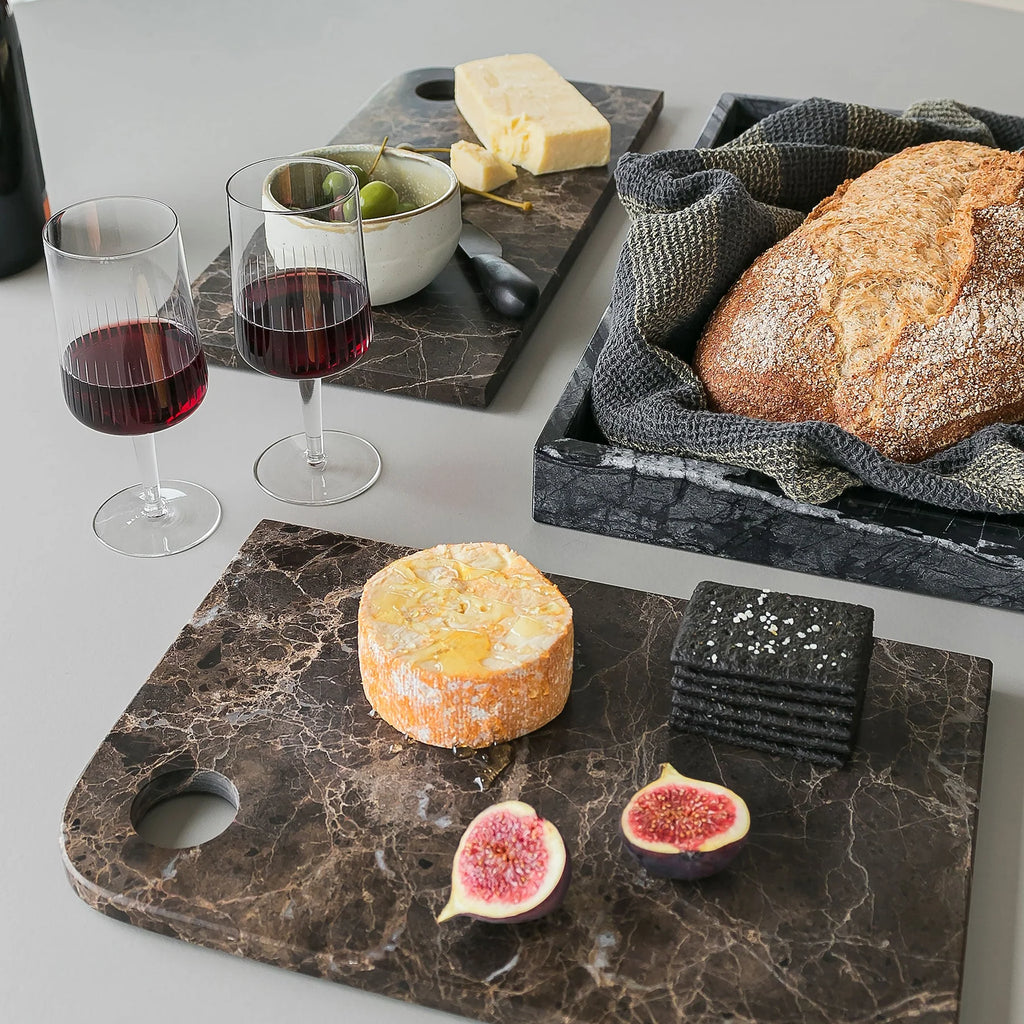 MARBLE serving board, medium, Brown
