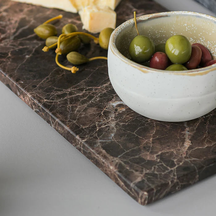 MARBLE serving board, large, Brown