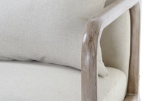 Load image into Gallery viewer, ARMCHAIR WOOD LINEN 66X79X75 CUSHION BEIGE
