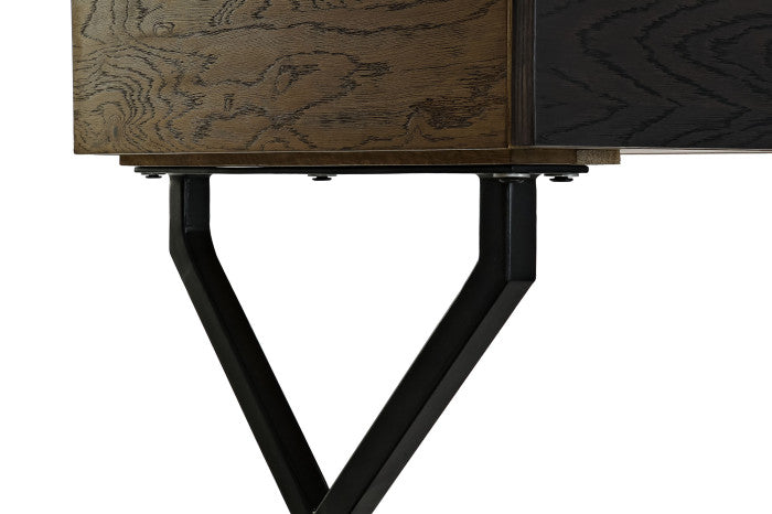 DESK METAL OAK 140X60X77 NATURAL