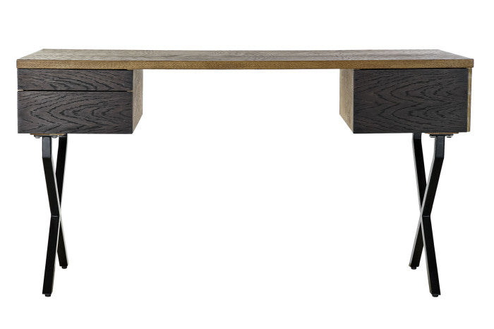 DESK METAL OAK 140X60X77 NATURAL