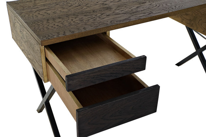 DESK METAL OAK 140X60X77 NATURAL