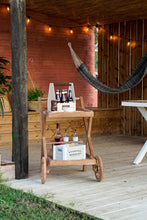 Load image into Gallery viewer, BAR TROLLEY TEAK 70X55X84 WHEEL NATURAL BROWN