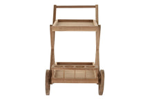 Load image into Gallery viewer, BAR TROLLEY TEAK 70X55X84 WHEEL NATURAL BROWN