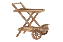Load image into Gallery viewer, BAR TROLLEY TEAK 70X55X84 WHEEL NATURAL BROWN