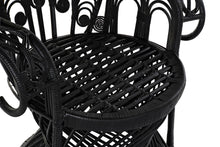 Load image into Gallery viewer, POLYESTER RATTAN ARMCHAIR 96X66X140 BLACK