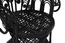 Carica l&#39;immagine nel visualizzatore di Gallery, POLYESTER RATTAN ARMCHAIR 96X66X140 BLACK