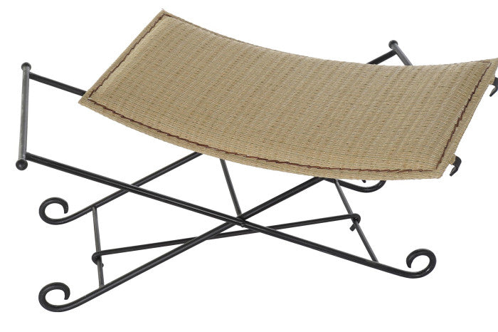 FOOTREST/LUGGAGE CHAIR METAL RATTAN 94X49X44
