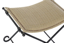 Laden Sie das Bild in den Galerie-Viewer, FOOTREST/LUGGAGE METAL RATTAN 53X45X44 LIGHT BROWN