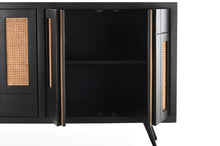 Load image into Gallery viewer, RATAN HANDLE BUFFET 160X40X90 BLACK