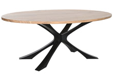 Cargar imagen en el visor de la galería, DINING TABLE ACACIA METAL 200X110X76