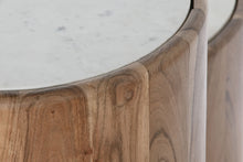 Cargar imagen en el visor de la galería, COFFEE TABLE SET 3 ACACIA MARBLE 75X75X25