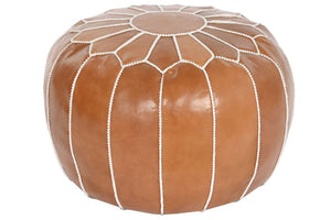 FLOOR CUSHION LEATHER 50X50X40 BROWN