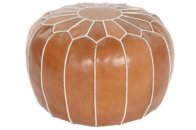 FLOOR CUSHION LEATHER 50X50X40 BROWN