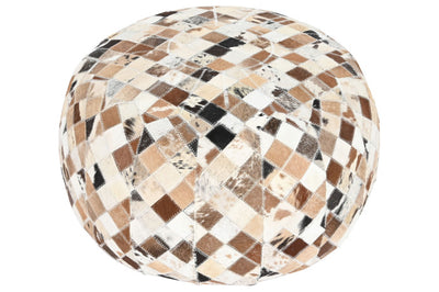 FLOOR CUSHION LEATHER 48X48X35 BROWN