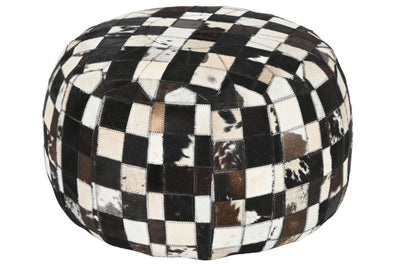 FLOOR CUSHION LEATHER 48X48X35 DARK BROWN