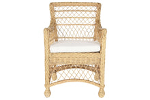 Carica l&#39;immagine nel visualizzatore di Gallery, RATTAN ARMCHAIR 56X63X86 WITH NATURAL CUSHION