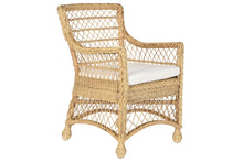 Laden Sie das Bild in den Galerie-Viewer, RATTAN ARMCHAIR 56X63X86 WITH NATURAL CUSHION