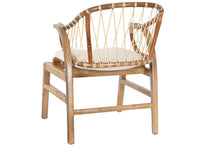 Charger l&#39;image dans la galerie, MAHOGANY RATTAN CHAIR 57X68X79 WITH NATURAL CUSHION