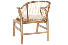 Load image into Gallery viewer, MAHOGANY RATTAN CHAIR 57X68X79 WITH NATURAL CUSHION