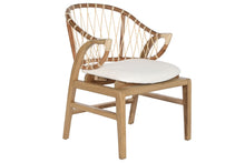 Load image into Gallery viewer, MAHOGANY RATTAN CHAIR 57X68X79 WITH NATURAL CUSHION