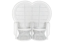 Charger l&#39;image dans la galerie, RATTAN ARMCHAIR 154X70X144 2 SEATS WHITE