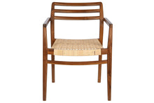 Carica l&#39;immagine nel visualizzatore di Gallery, TEAK RATTAN CHAIR 58X60X80 BEIGE