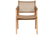 Load image into Gallery viewer, TEAK CHAIR SYNTHETIC RATTAN 55X60X85