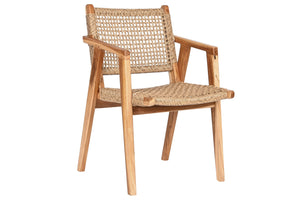 TEAK CHAIR SYNTHETIC RATTAN 55X60X85