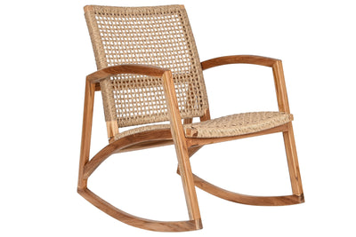 ROCKING CHAIR TEAK RATTAN 62X84X85 NATURAL