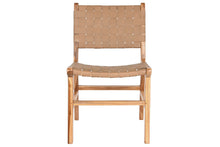 Load image into Gallery viewer, TEAK LEATHER CHAIR 50X58X85 BEIGE