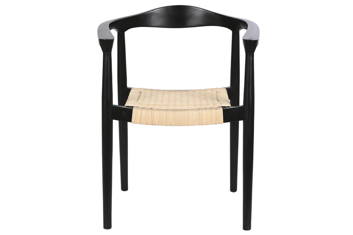 TEAK RATAN CHAIR 59X55X78 BLACK