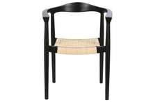 Laden Sie das Bild in den Galerie-Viewer, TEAK RATAN CHAIR 59X55X78 BLACK