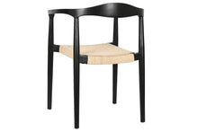 Charger l&#39;image dans la galerie, TEAK RATAN CHAIR 59X55X78 BLACK