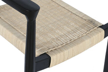 Cargar imagen en el visor de la galería, TEAK RATAN CHAIR 59X55X78 BLACK