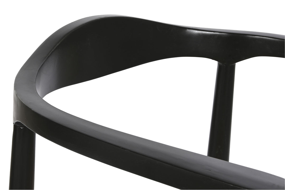 TEAK RATAN CHAIR 59X55X78 BLACK